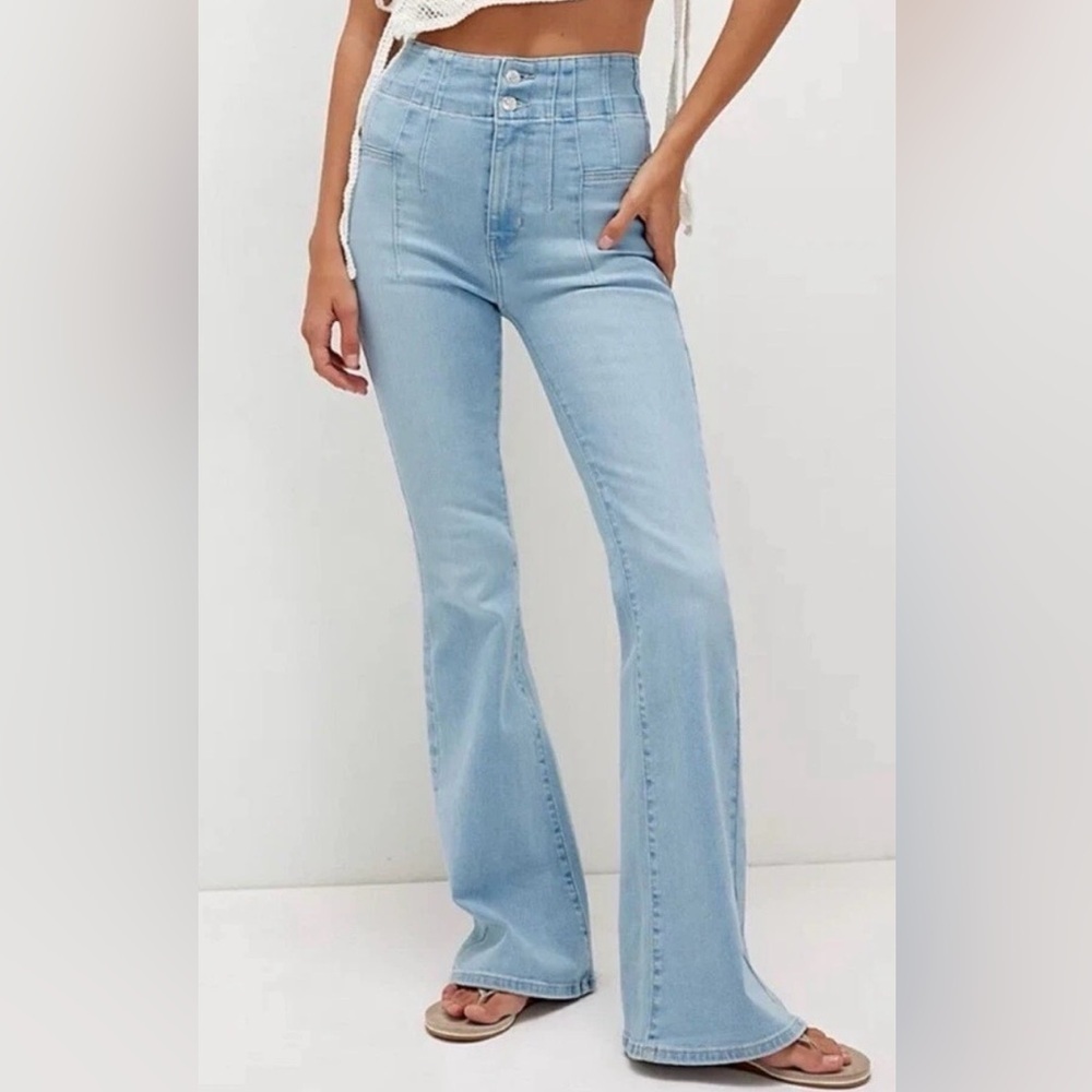 We The Free Libre Wide-Leg Jeans Light Blue Size 31